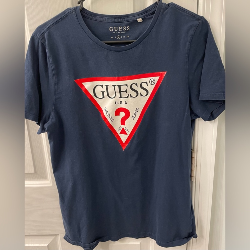 Guess Jeans large logo tshirt mens medium